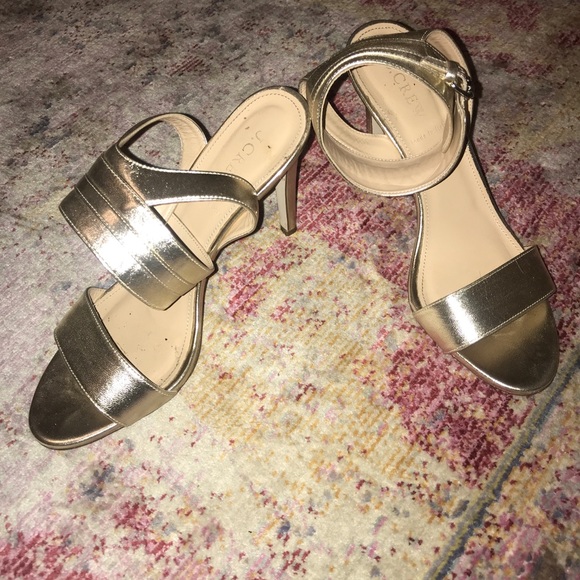 J Crew Metallic leather ankle-cuff sandals - Picture 3 of 4
